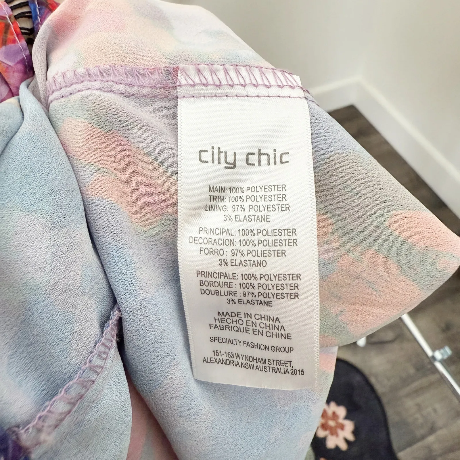 [City Chic] Blue Purple Abstract Floral Print Stained Glass Maxi Dress Sz 20 / L - Image 13