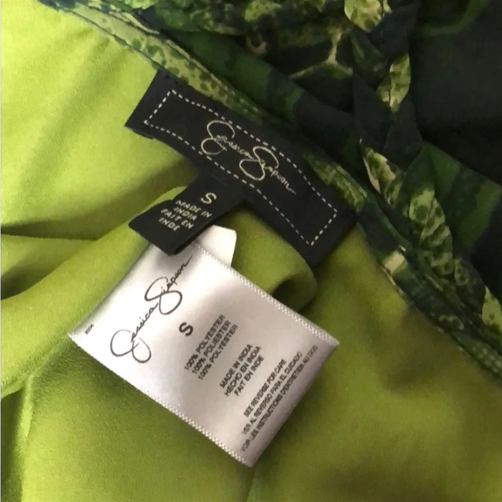 Jessica Simpson Pretoria Highlow Green Snake
Print Dress S - Image 7