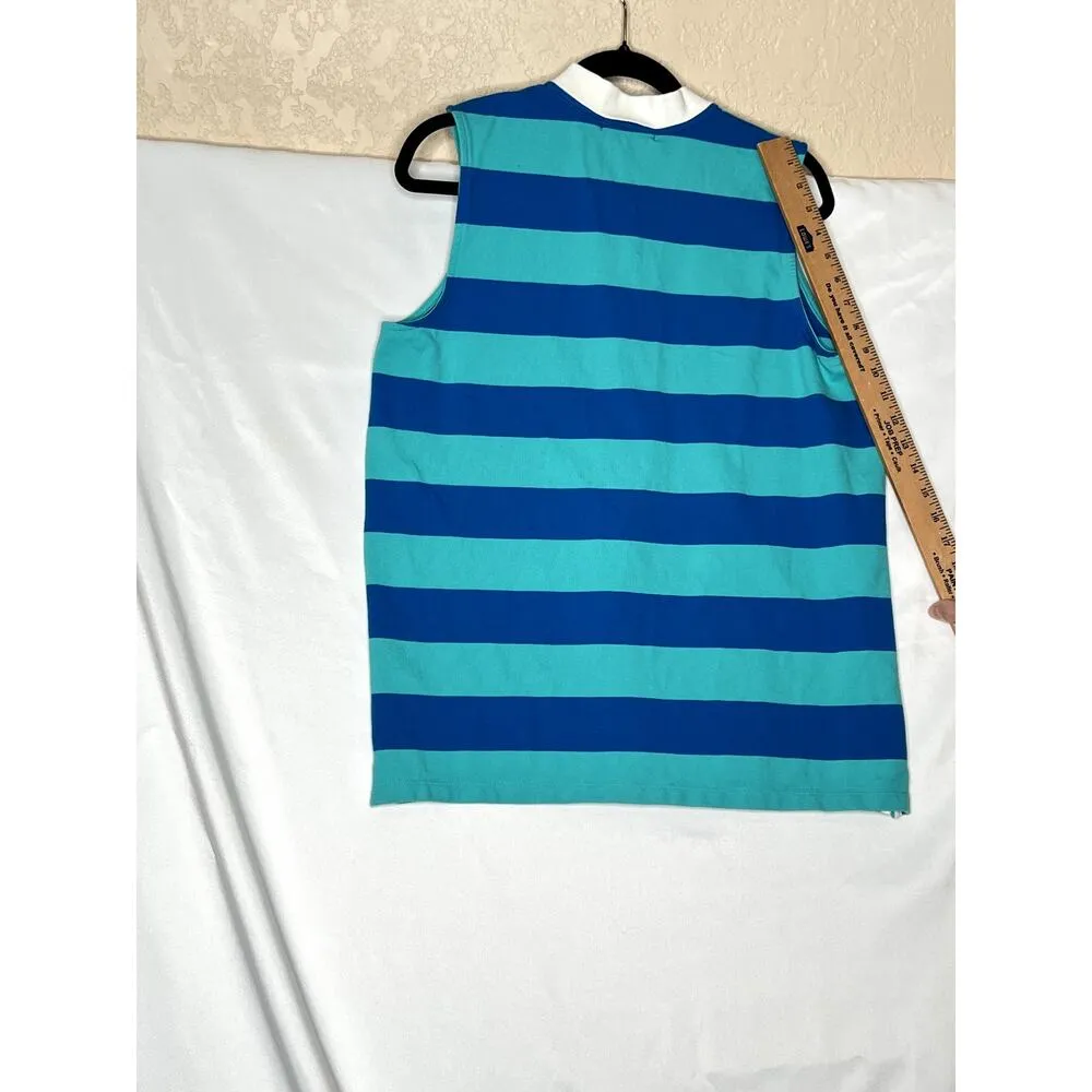 Ralph Lauren size 1X top sleeveless blue stripe golf casual travel sophisticated - Image 5