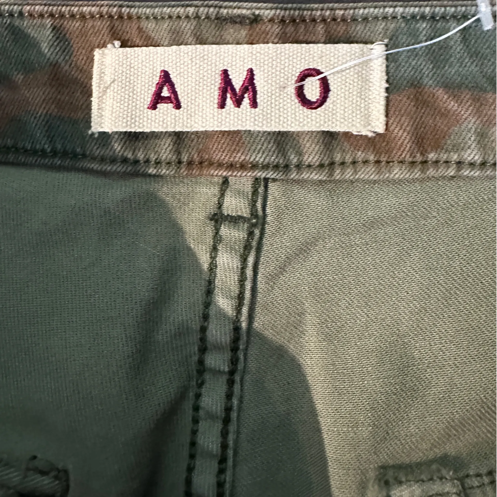 AMO Easy Army Trouser Leaf Camo Women’s 29 utility Raw Hem Cropped Pants Green - Image 9