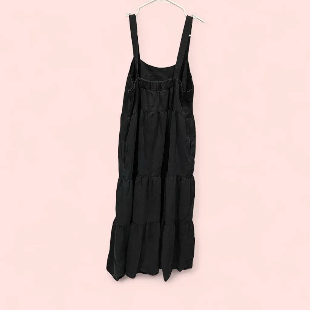 Cute black jumper tiered maxi/midi dress The Drop pockets - Image 3