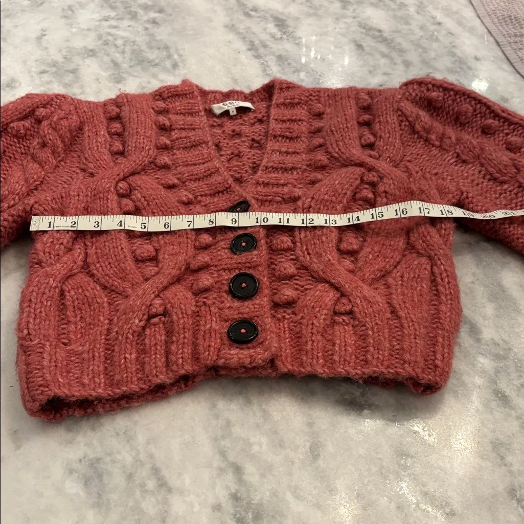 Sea New York Caden Chunky Cardigan Pink - Image 8