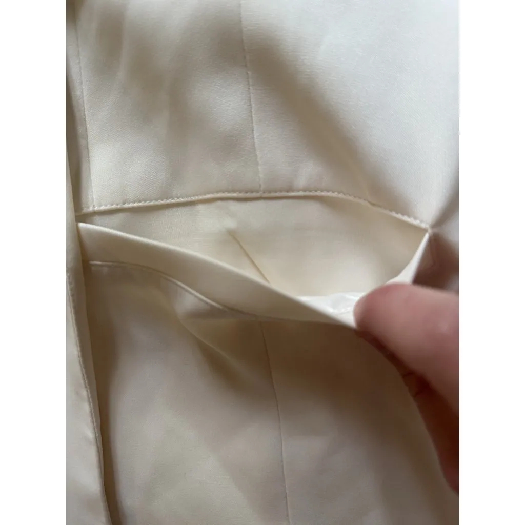 Skies Are Blue Blazer Off White Scalloped Size 2X Open Front Career Jacket NWT - Image 7