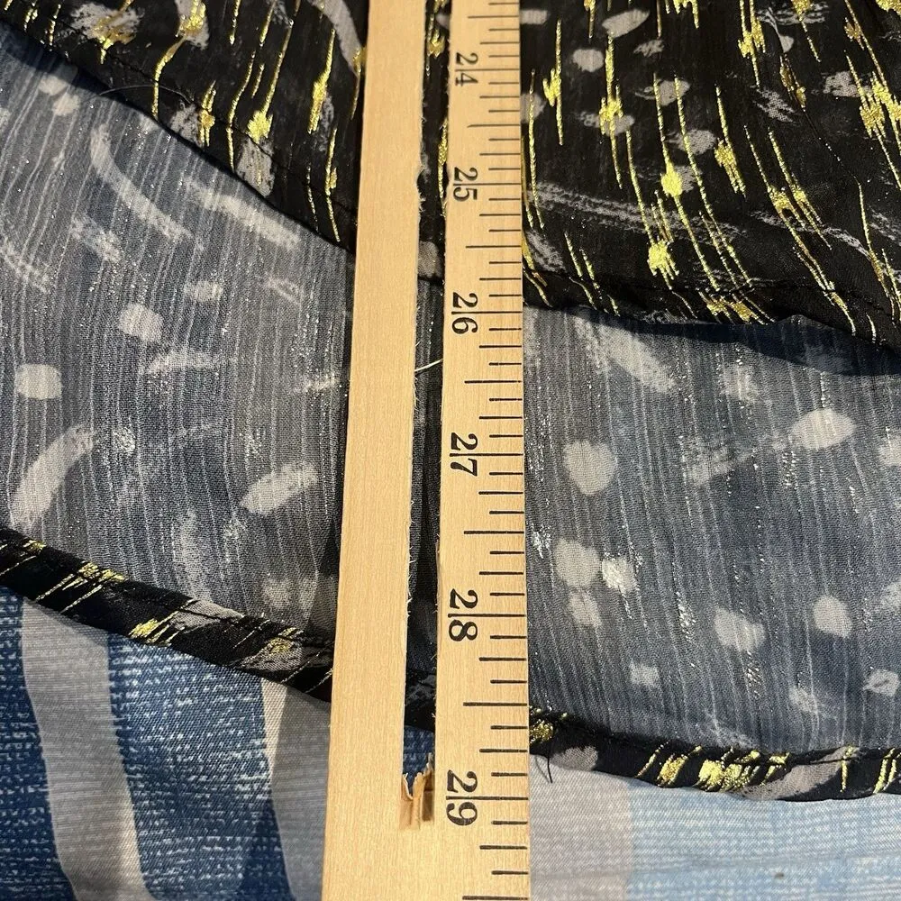 Spense women's S collard lightweight gold/black button down shirt NWT Black - Image 4