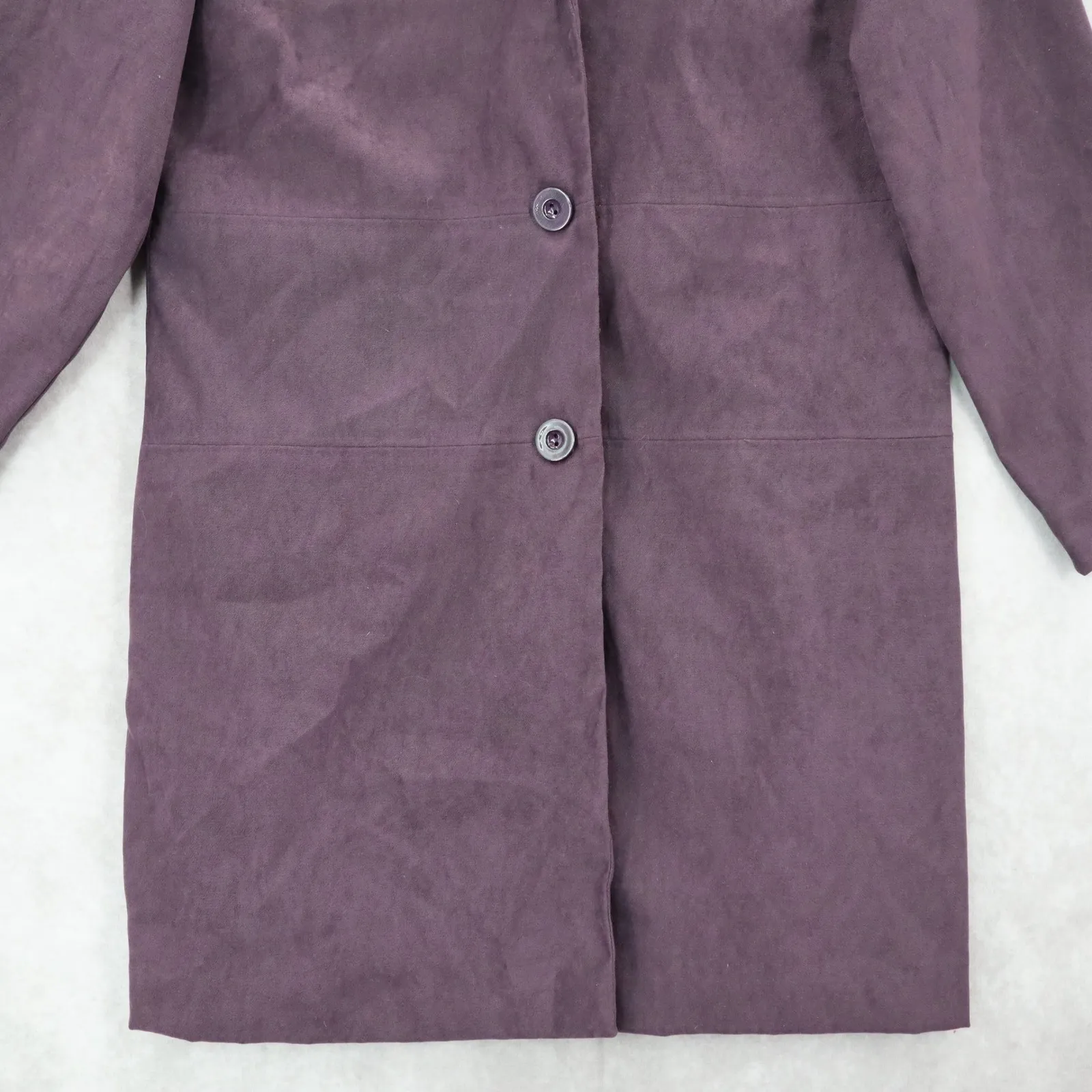 Sag‎ Harbor Dress Purple Notch Business Formal Trench Coat Jacket Blazer 12 - Image 4