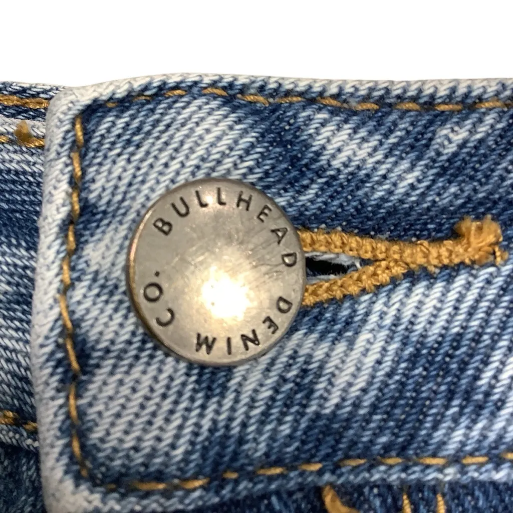 Bullhead Denim Co Medium Blue Jean Distressed Frayed HR Shorts Size 26” Size 1 - Image 3