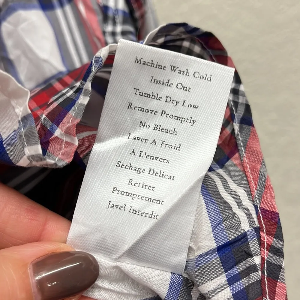 Plaid Barry Button Down Blouse XXS - Image 7