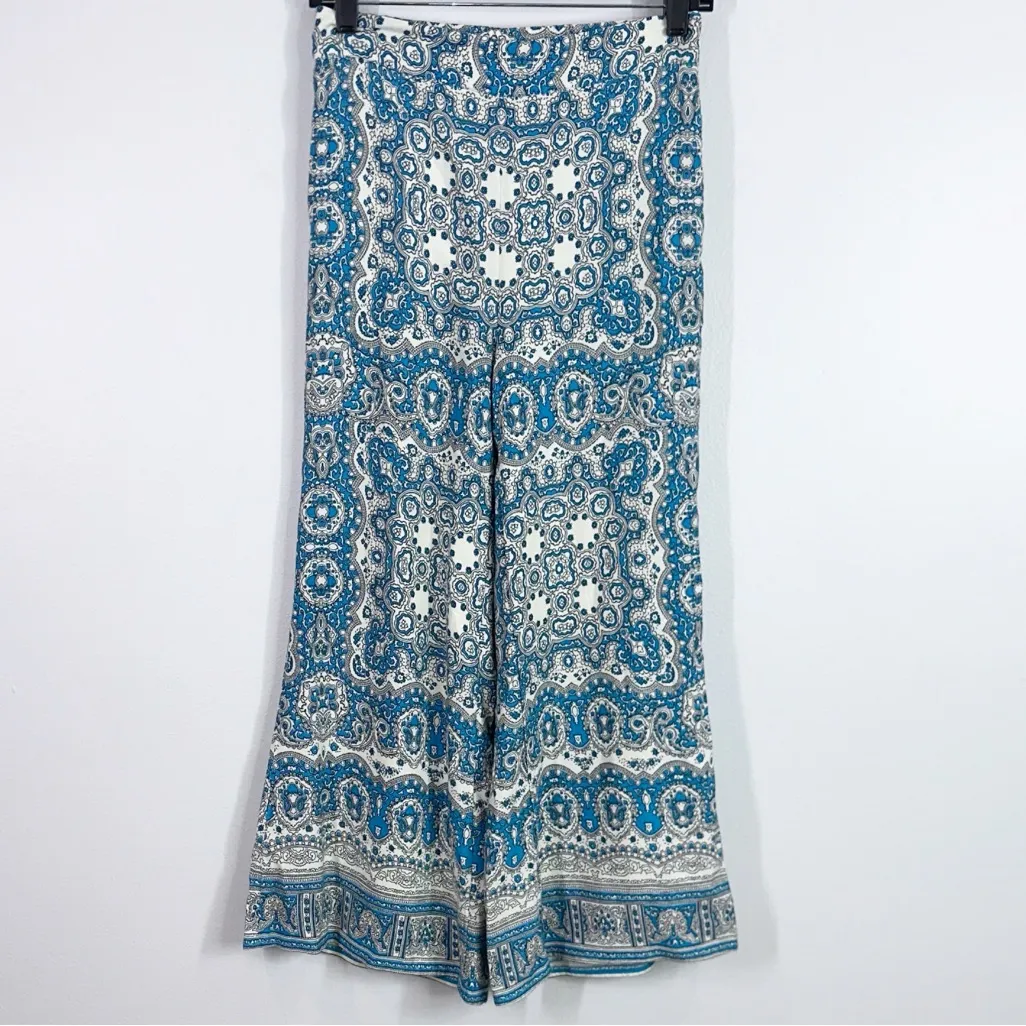 Anthropologie featherbone talese paisley print wide leg pants size 0 - Image 2