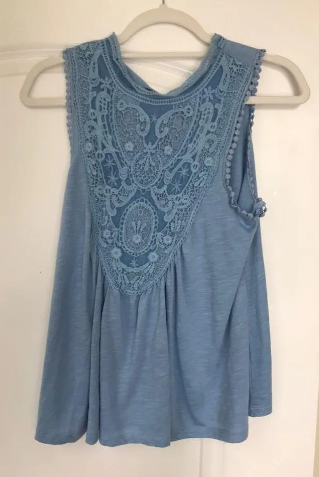Altar'd State Blue Lace Flowy Top - Image 2