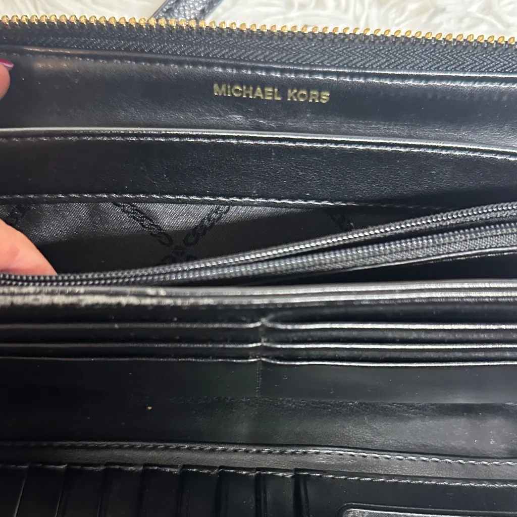 Michael Kors Black Zip-Around Wallet - Image 6