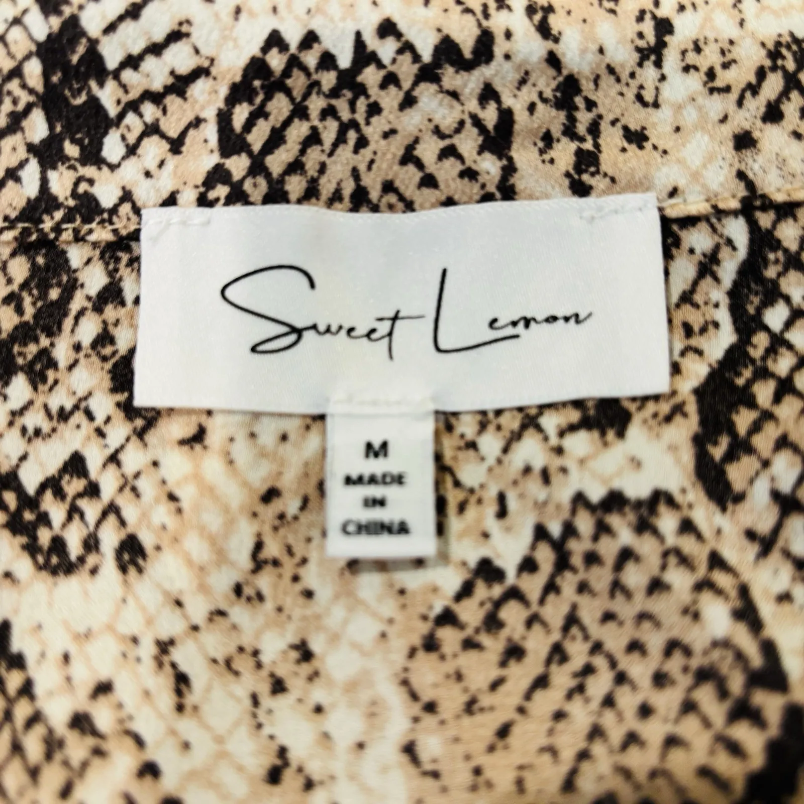 Sweet Lemon Silky Snake Skin High Low Wrap Dress • Size Medium - Image 10