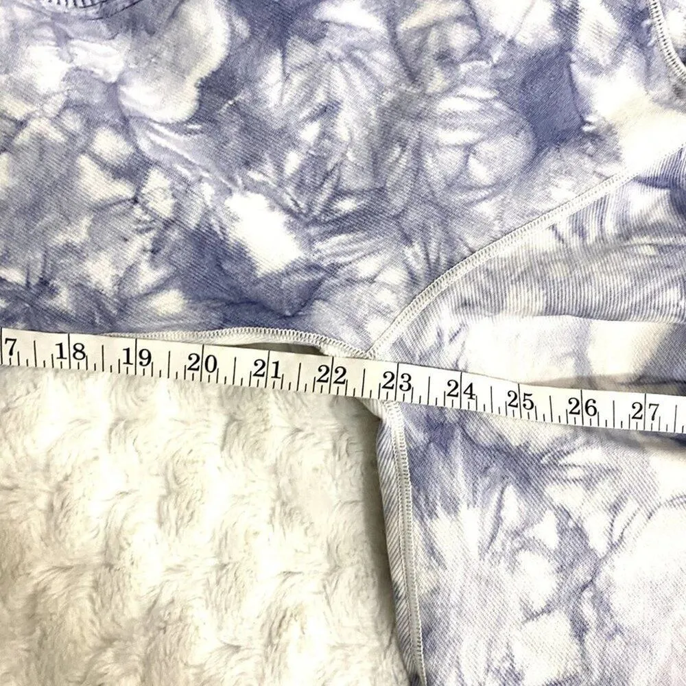 Aerie Offline Blue Tie Dye Ribbed Seamless High Rise Athletic Workout Leggings S - Image 7