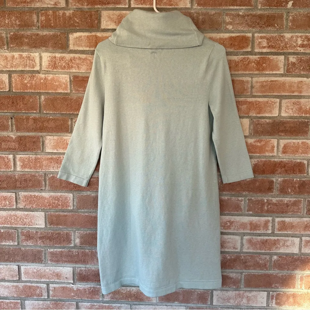 Tyler Boe Kim Cowl Neck Sweater Dress Cotton Cashmere Blend Womens Small Blue - Image 8