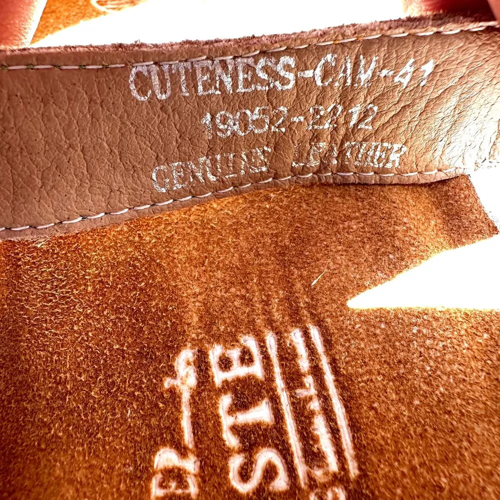 L'Artiste By Spring Step Cuteness Leather Wedge Sandals Ankle Strap Brown 10.5 - Image 6