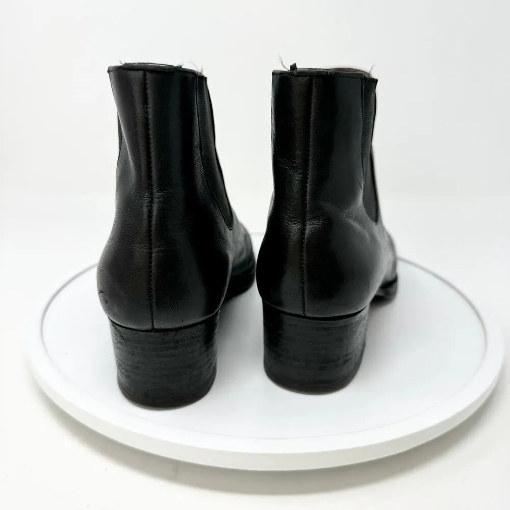 Fatte A Mano Women Black Leather Upper Slip on Ankle Booties Size 39 / US 8.5 - Image 3