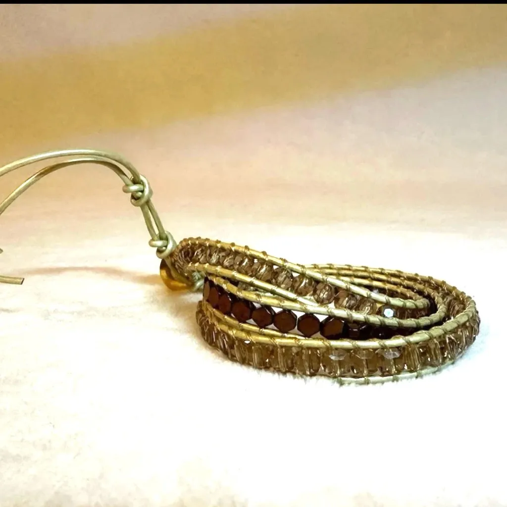 Victoria Emerson Gold and Brown Wrap Bracelet - Image 7