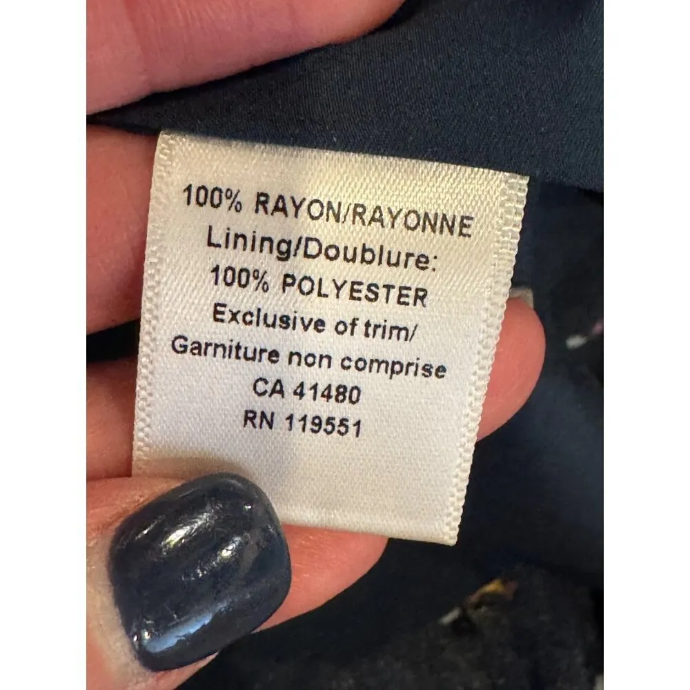 Gentle Fawn Skirt Women Small Navy Blue Floral Elastic Waist Ruffle Circle‎ Mini - Image 10