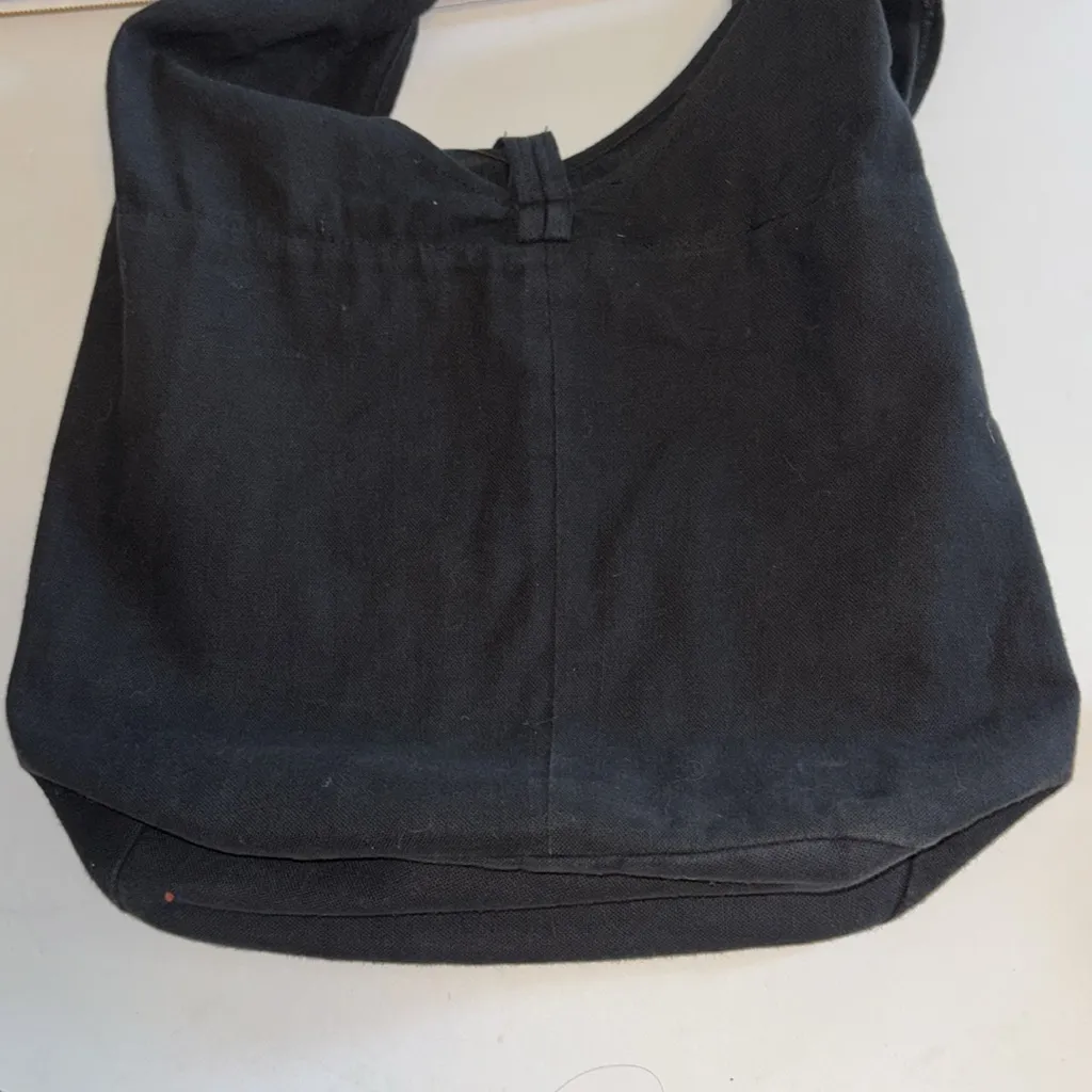 Black & Red Embroidered Women's Shoulder Bag One Zip Pocket Inside Light Weight - Image 5