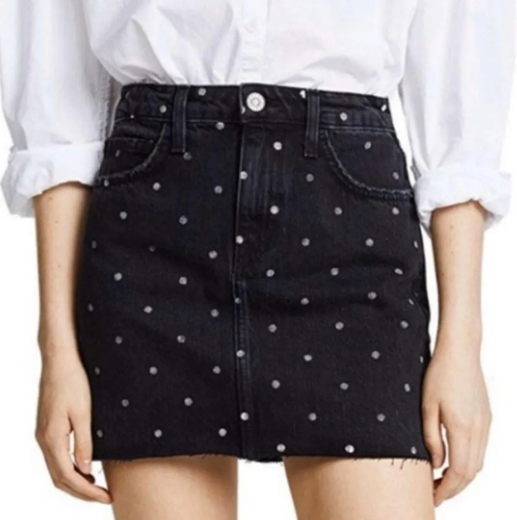 Polka Dot Denim Skirt - Image 3