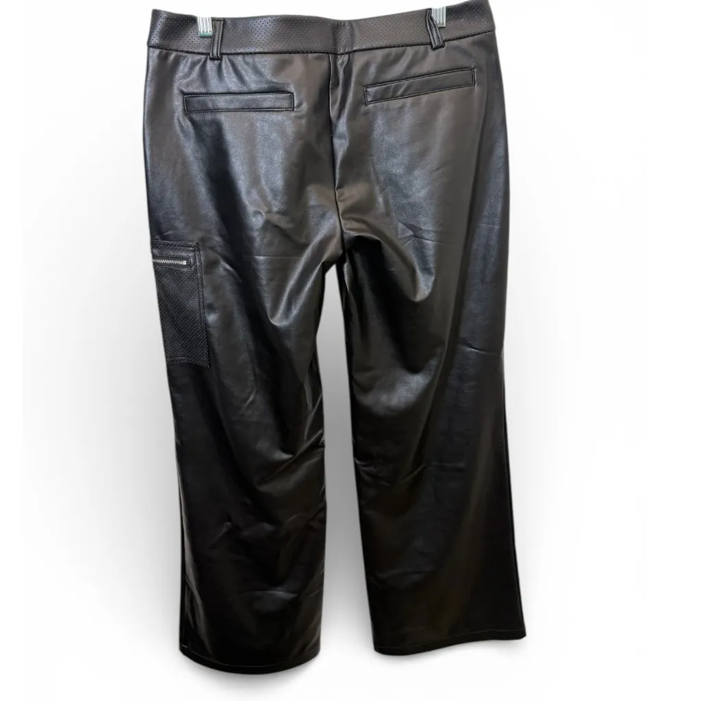 Juicy Couture Faux Leather Zip Pocket Pants – Liquorice – Size M – NWT - Image 2