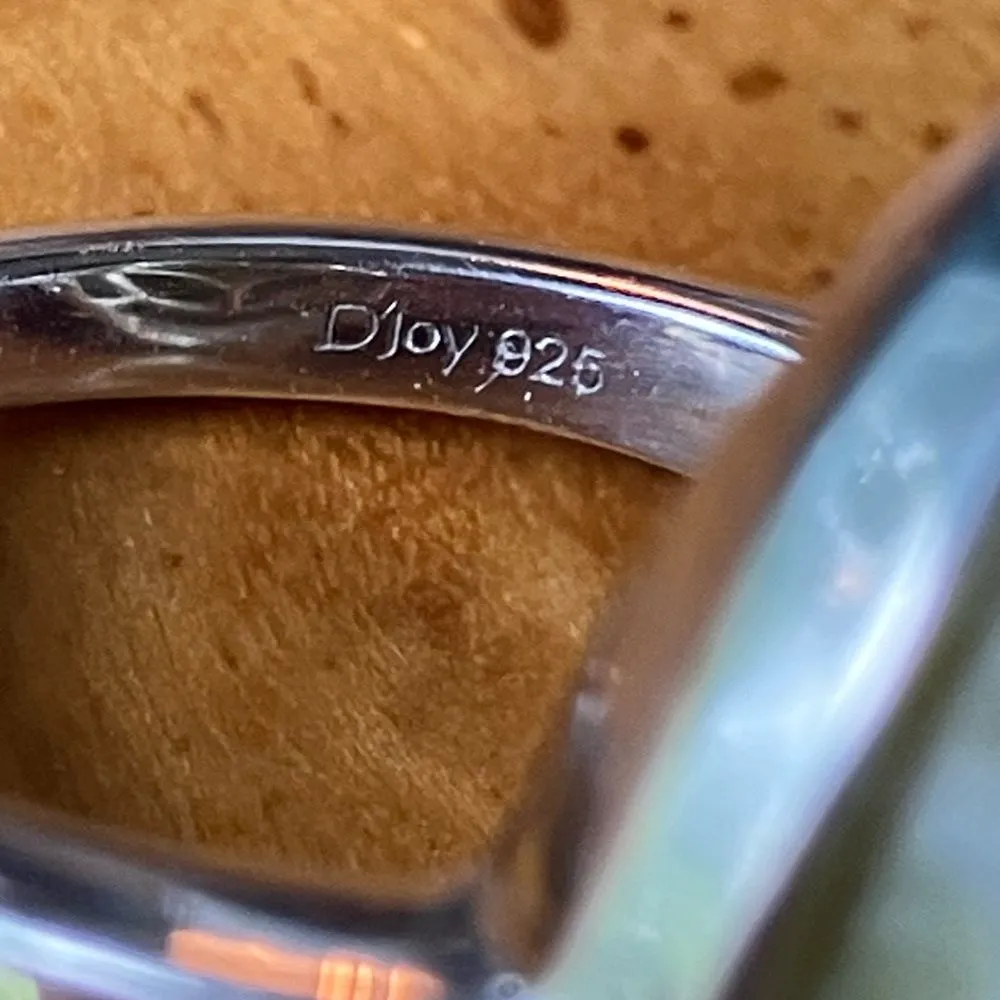 Natural Connemara Marble Sterling Silver Claddagh Ring Size 6 - Image 6