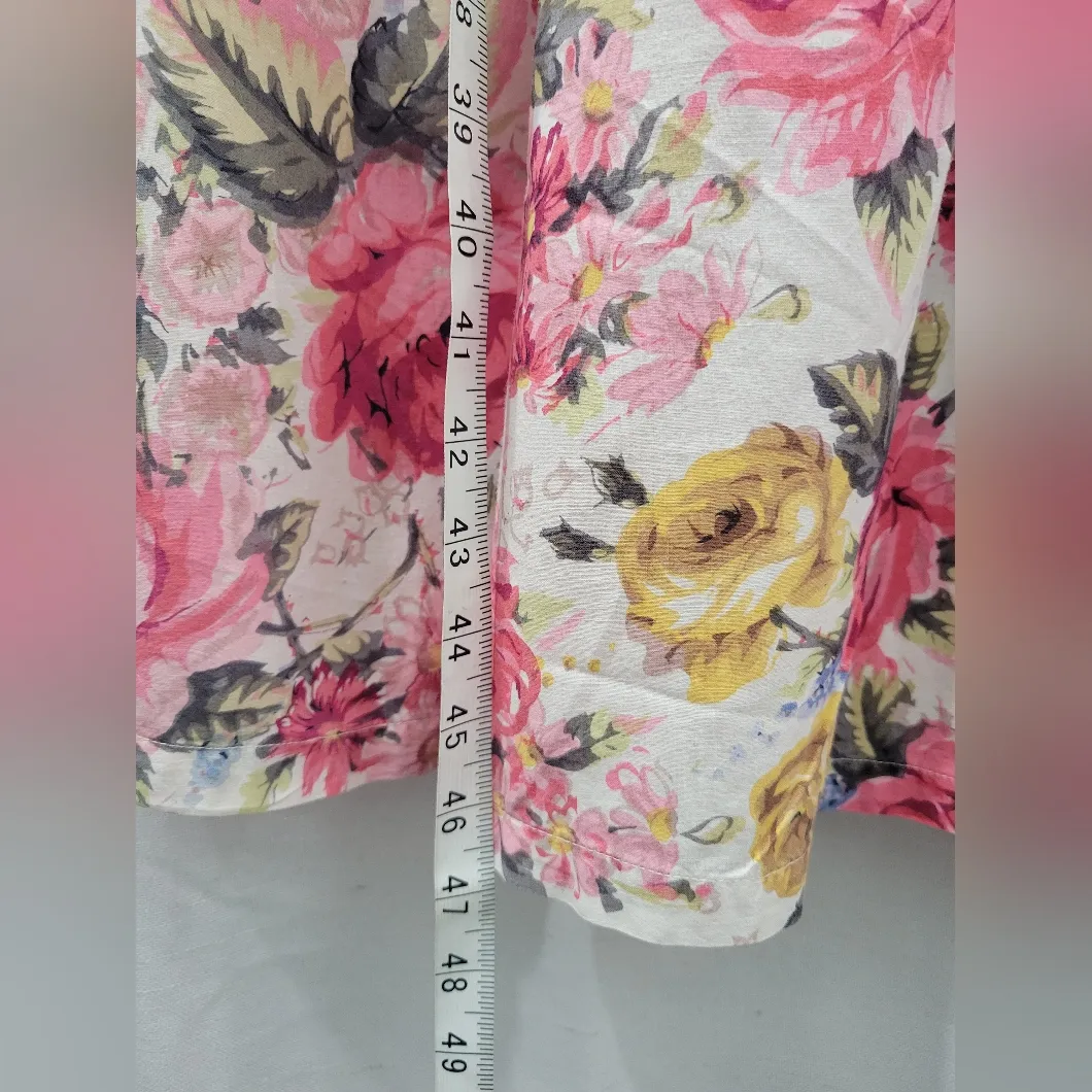 VINTAGE STARINA 80's Floral Pink and Yellow Dress Size M Size M - Image 8