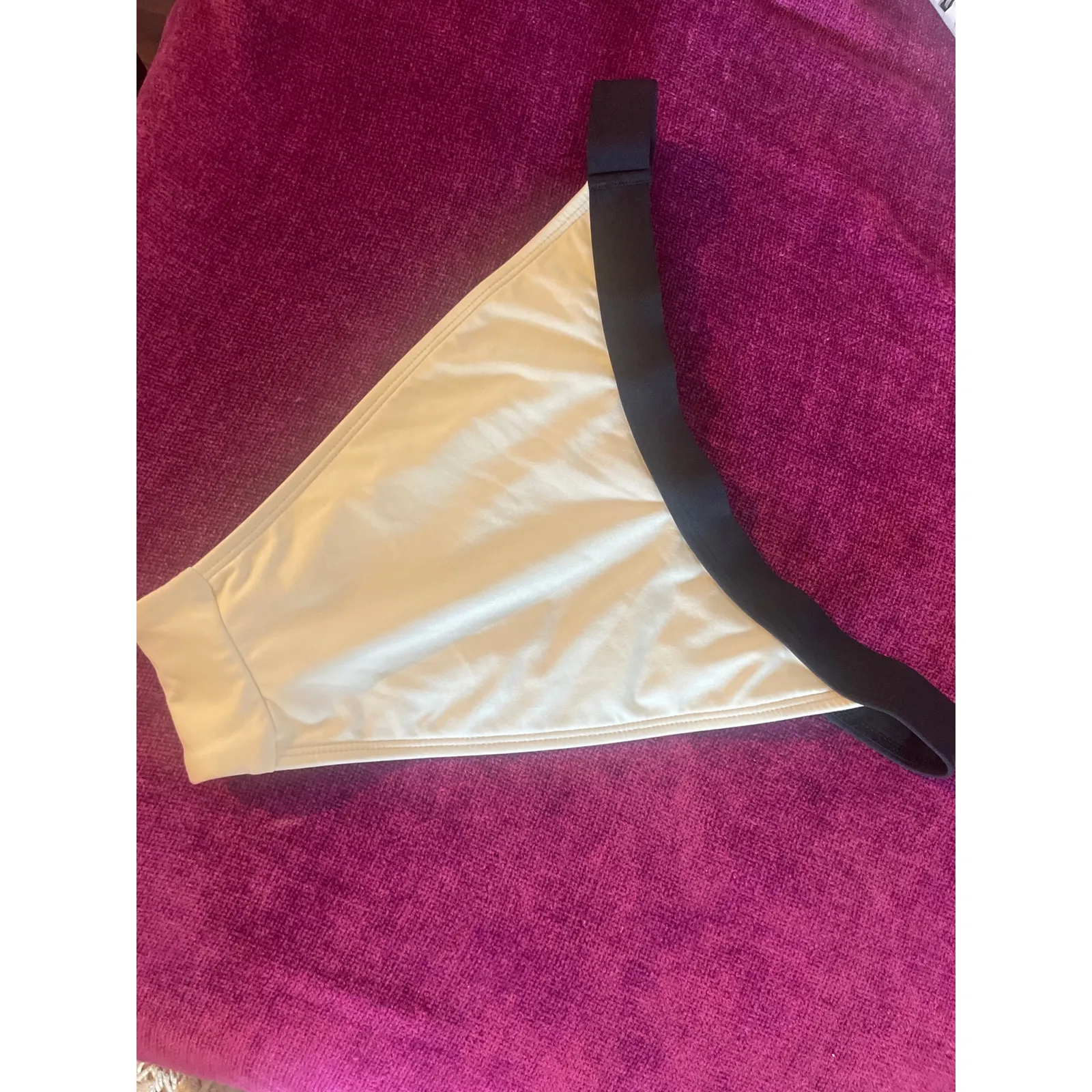 MONDAY SWIMWEAR Santorini Bikini BOTTOM Black Cream Size Medium M Swimsuit - Image 4