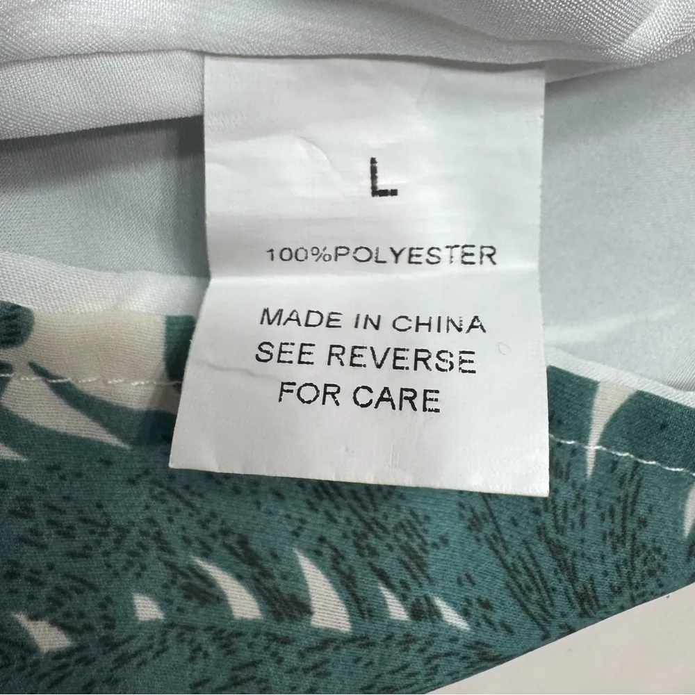 Jardin by Macris Green Palm Leaf One Piece Romper Size Large - Image 5