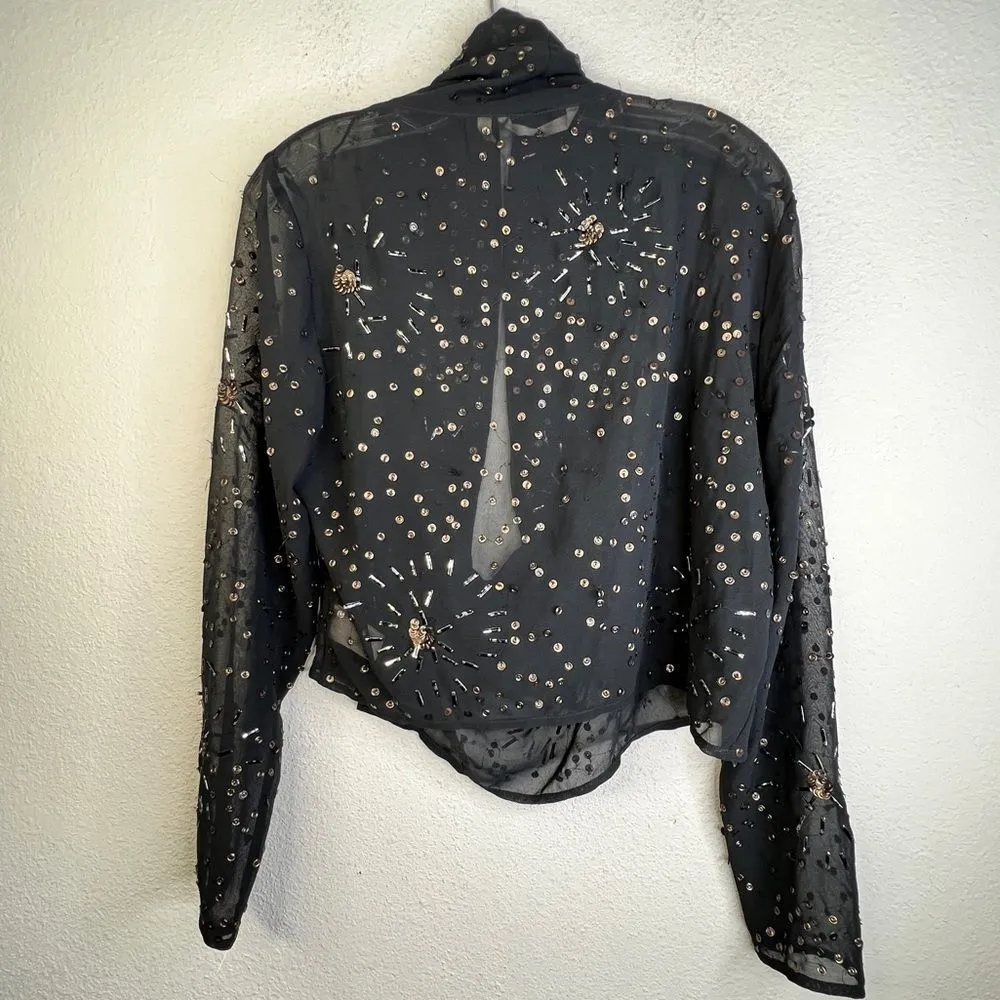 Soft Surroundings Sheer Beaded Top Cover-Up‎ - Image 4