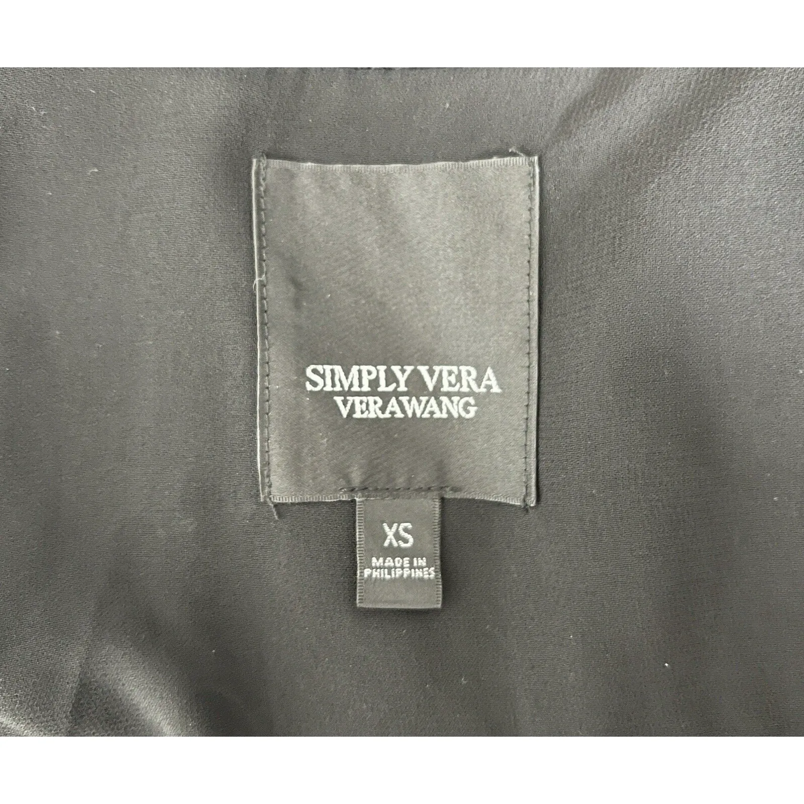 Simply Vera Vera Wang Vest Womens XS Black Eyelet Lace Tie Front Preppy Bohemian - Image 7