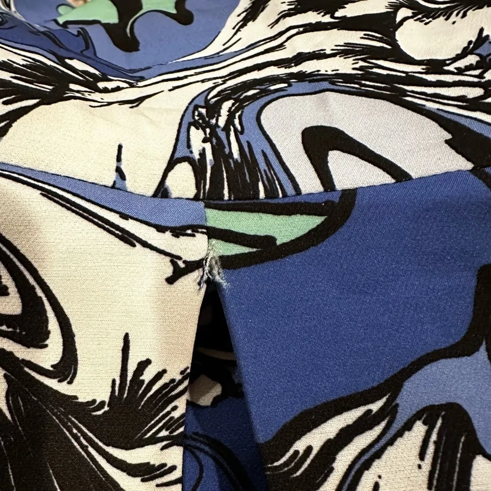 ELOQUII FLORAL BOHO LONG SLEEVE ROUND CREW NECK BLUE GREEN WHITE DRESS 14 - Image 6