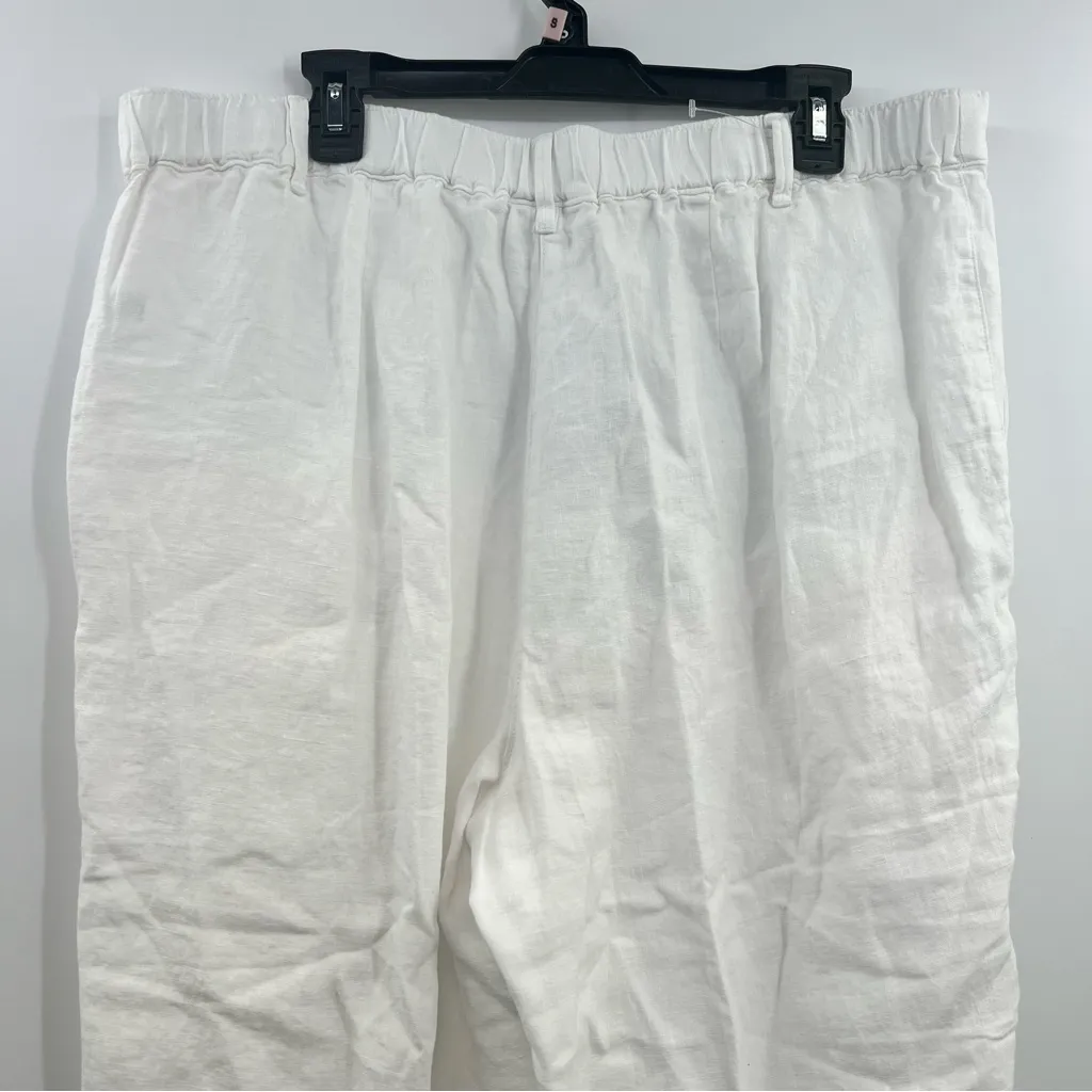 J. Jill love linen white wide leg crop pants size XL Tall NWT 100% linen - Image 5