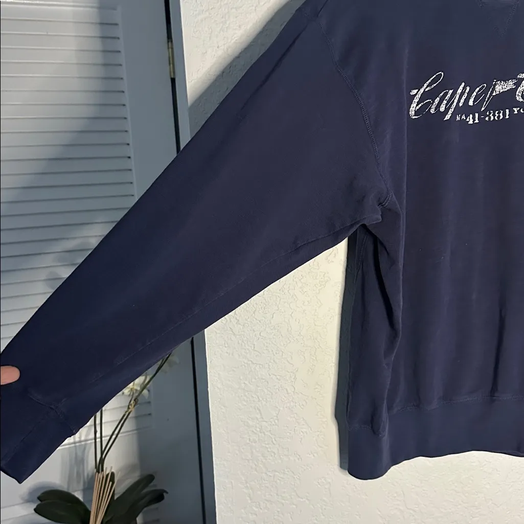 Cuffy’s Cape Cod Sweatshirt Navy Blue Cotton Large Nautical Coastal Mass - Image 3