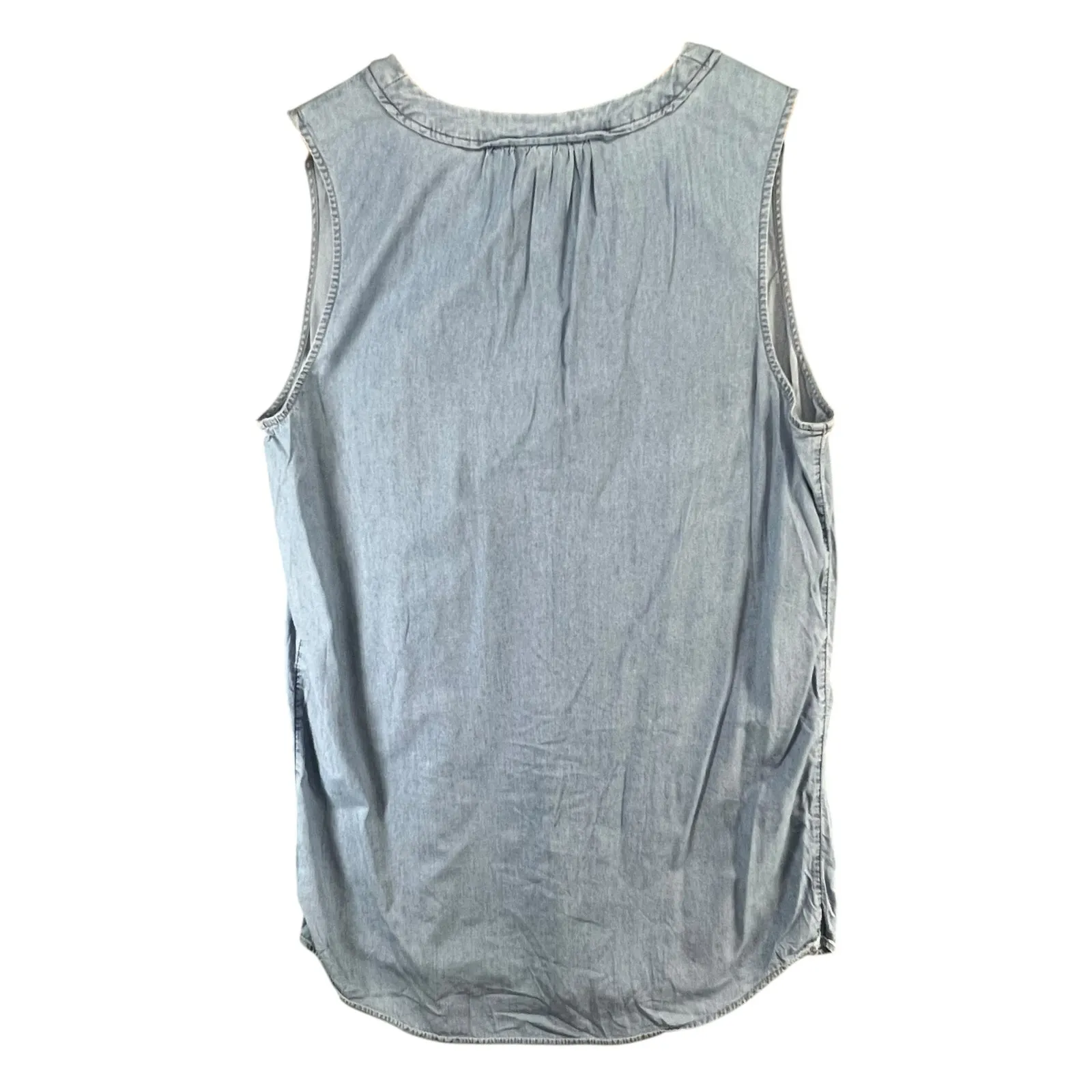 Old Navy Shift Dress Womens XL Blue Chambray Denim Light Wash Relaxed Summer - Image 4