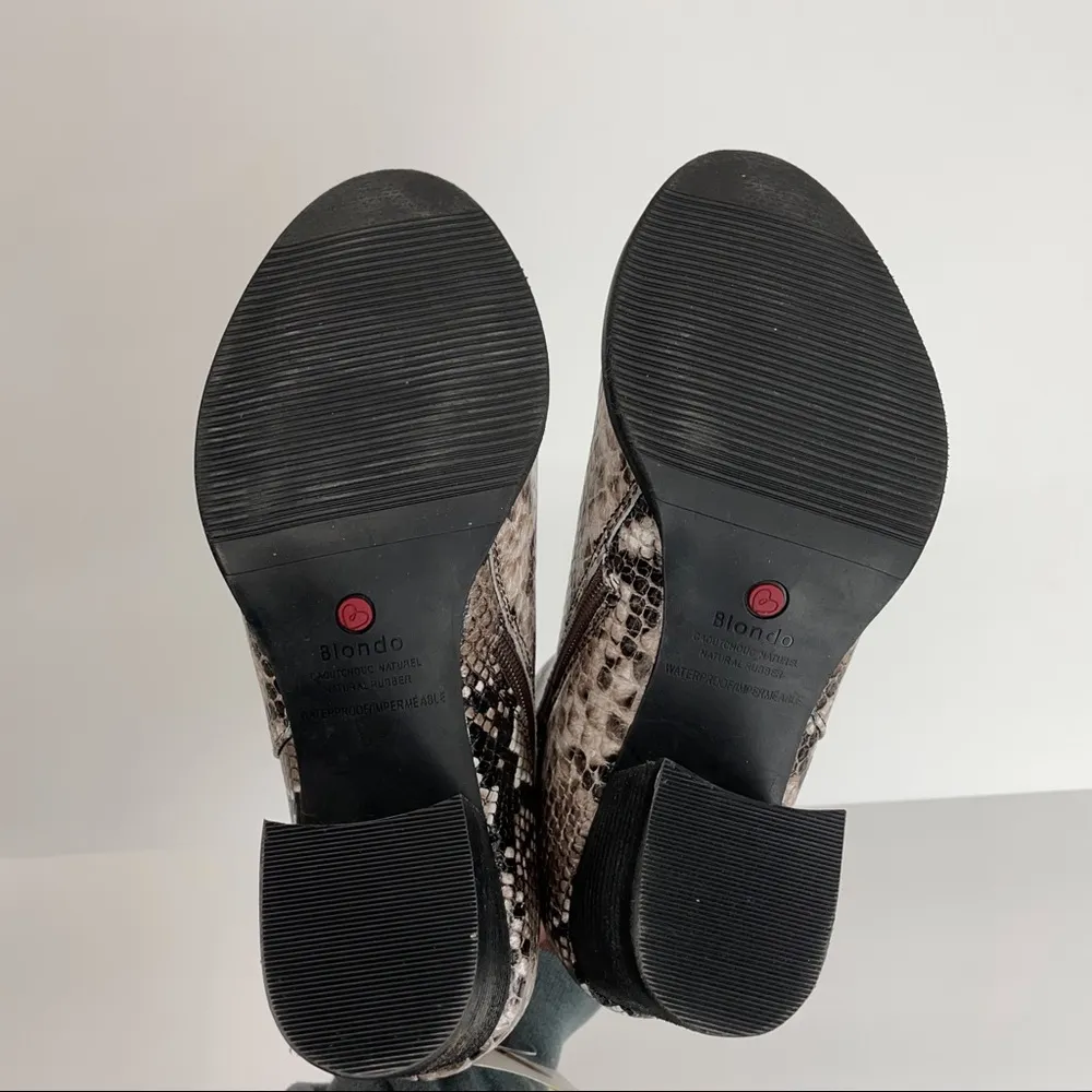 NEW Blondo Elvina Waterproof Snakeskin Print Boots - Image 11