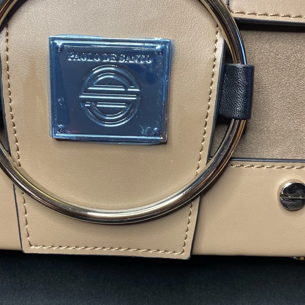 Santo By Paolo Santo Cynthia Square Box Crossbody and hand bag Tan - Image 6