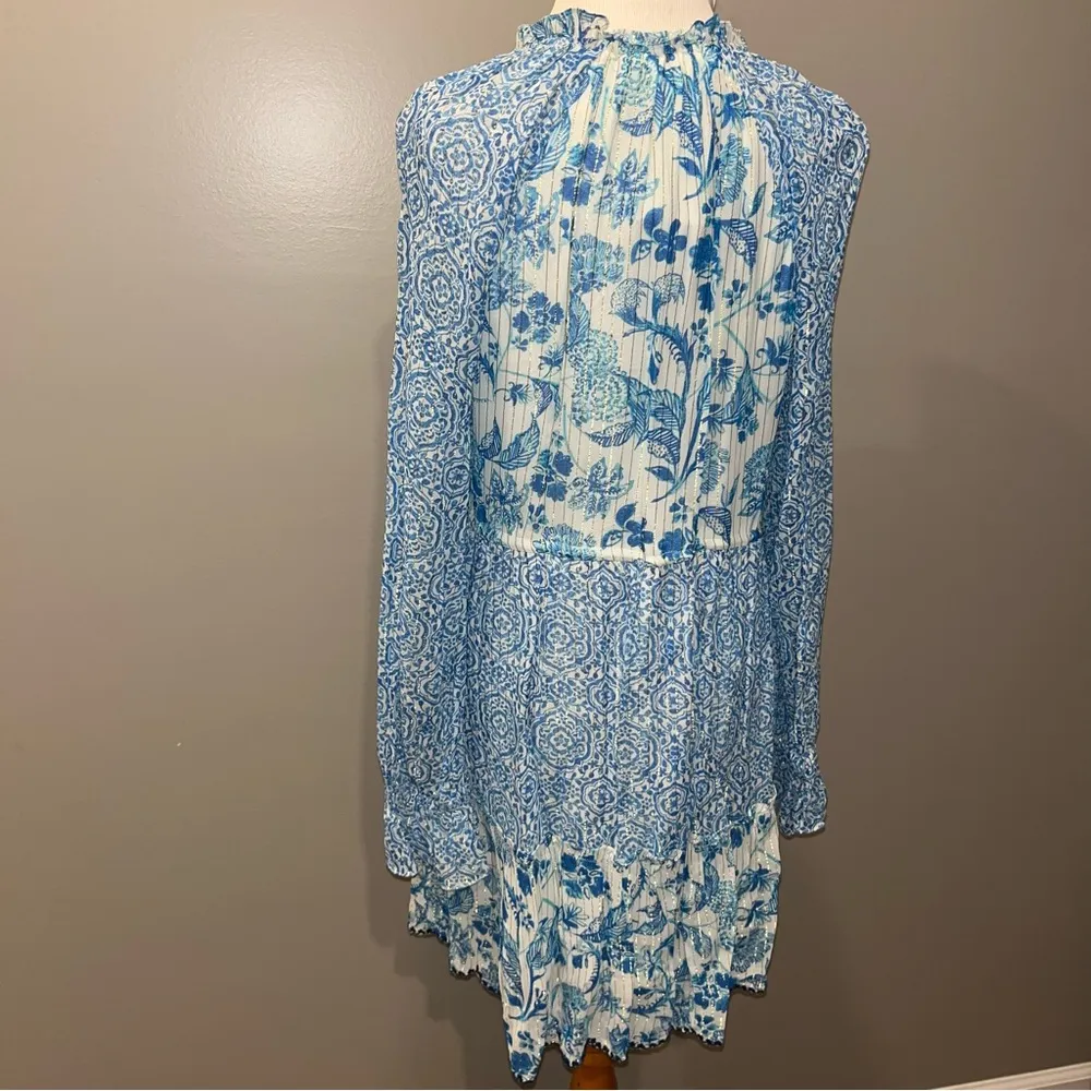 Hemant & Nandita NWT Kaiyo mini dress floral small Blue - Image 5