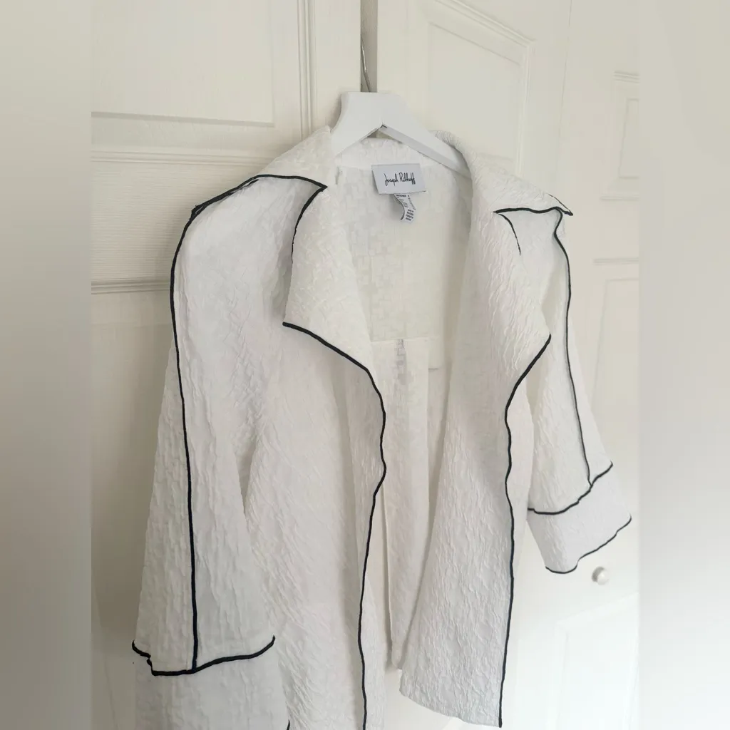 Joseph Ribkoff Contrast Trim Jacket LDS Jacket Black & White Style 212045 - Image 4