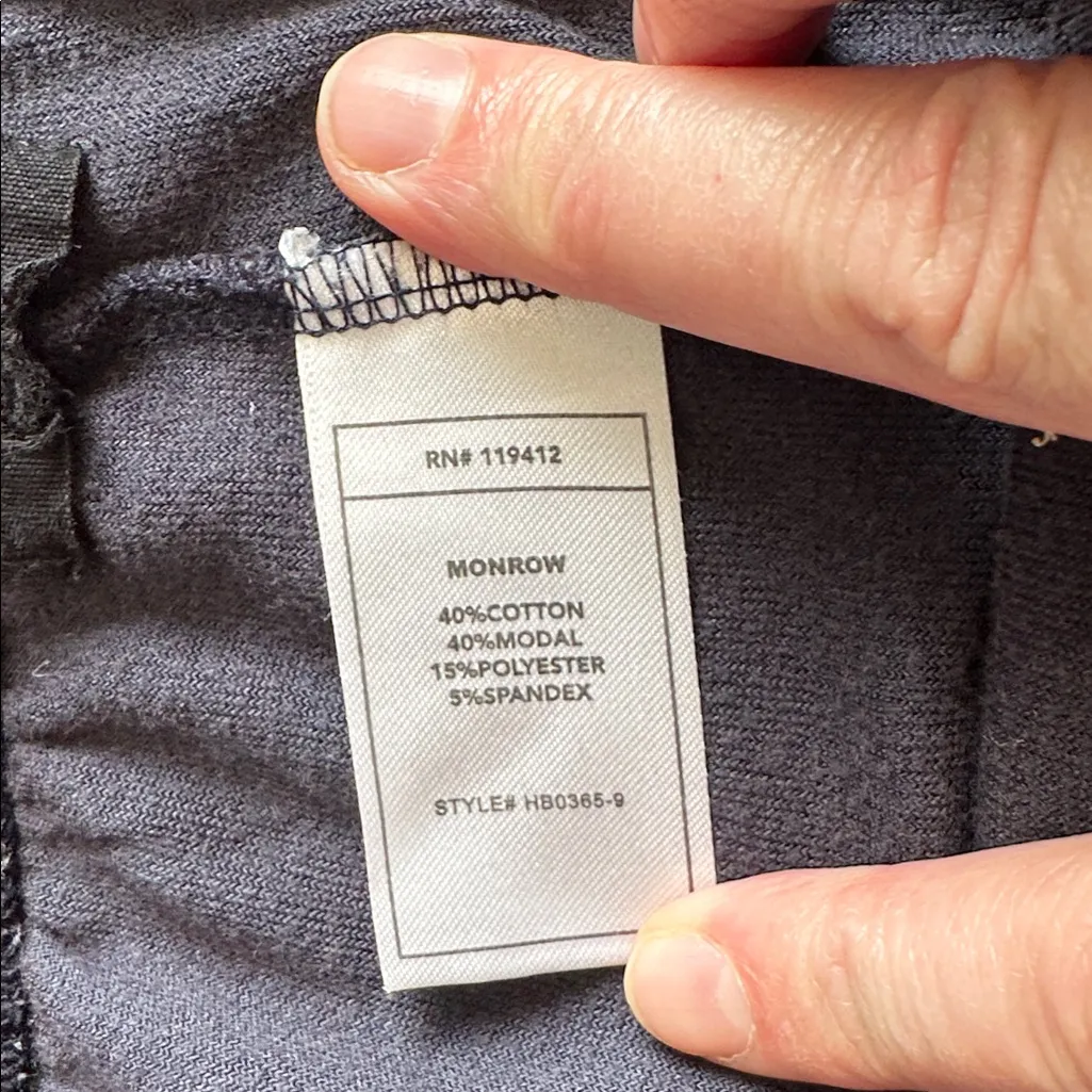 Monrow Neptune Womens Velour Jumpsuit joggers with stripe no size Navy Brown Blue - Image 6