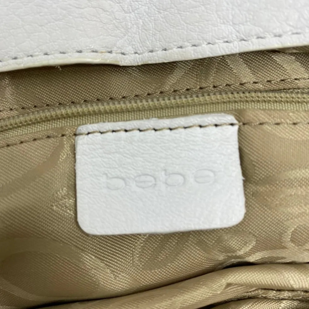 Bebe White Leather Shoulder Bag - Image 8