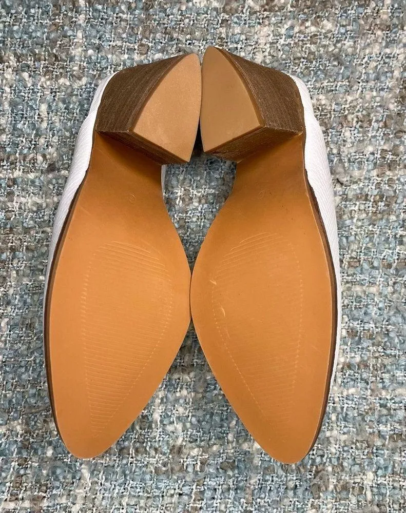 ARIDER GIRL Woman’s Sissy Pointed Toe Block Heel Mules in White Snake - Image 9