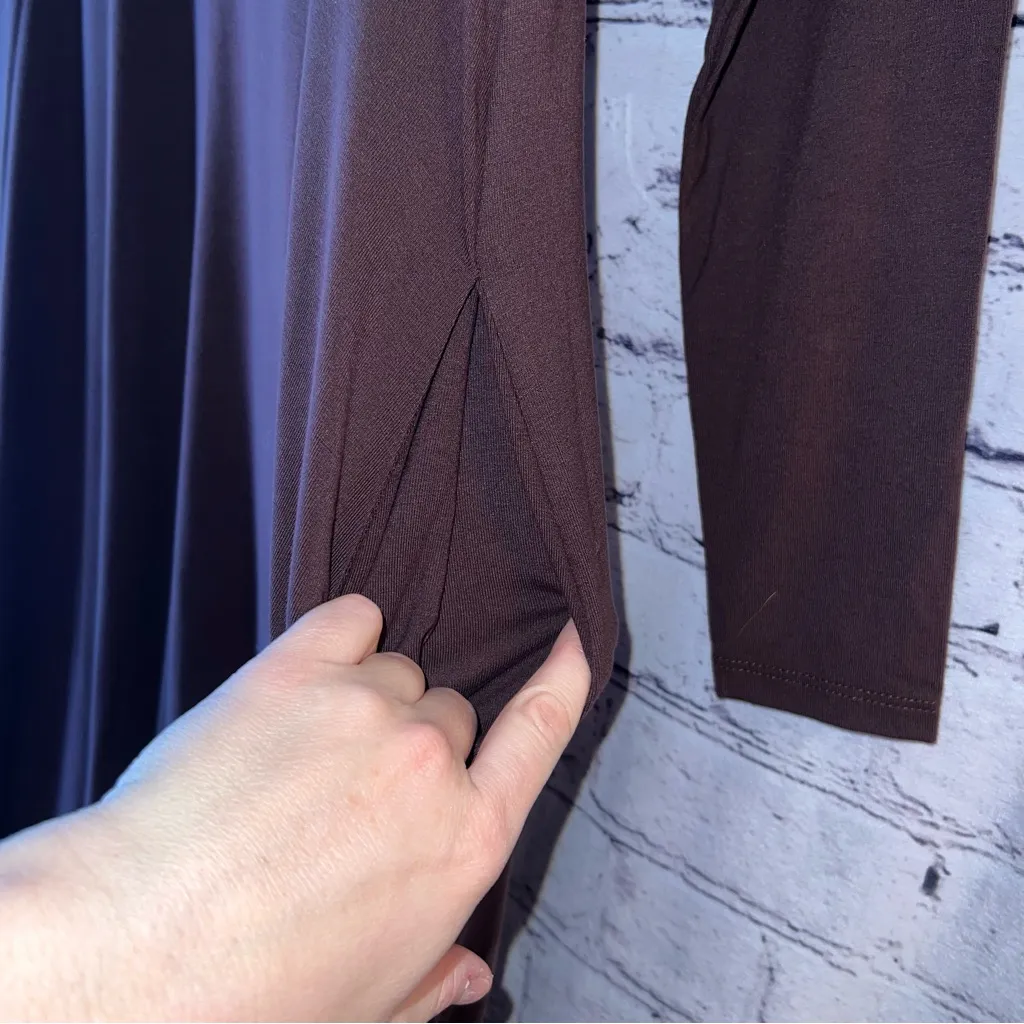 Universal Standard NWT Long Sleeve High/Low Knit Maxi Dress Chocolate Brown XS - Image 4