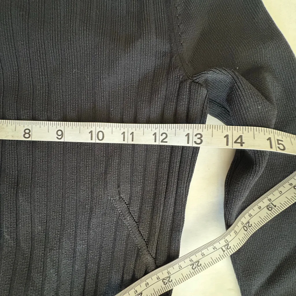 Topshop Long Sleeve Lace-Up Back Ribbed sweater Mini skater Dress US 4 black - Image 10