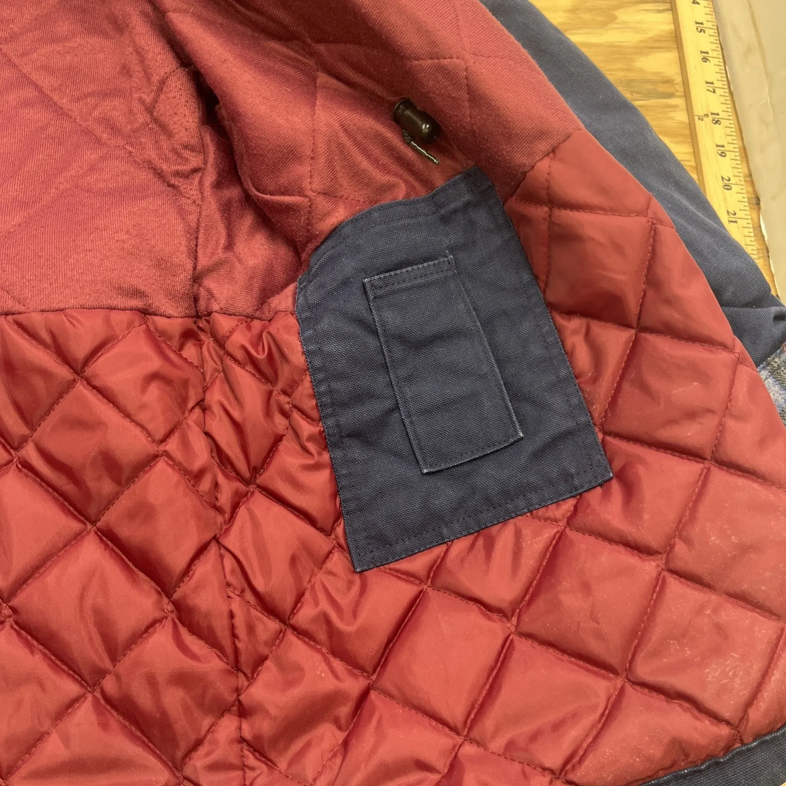 Berne Heavy Work Duck Canvas Chore Coat Jacket Womens Large Pockets Blue - Image 7