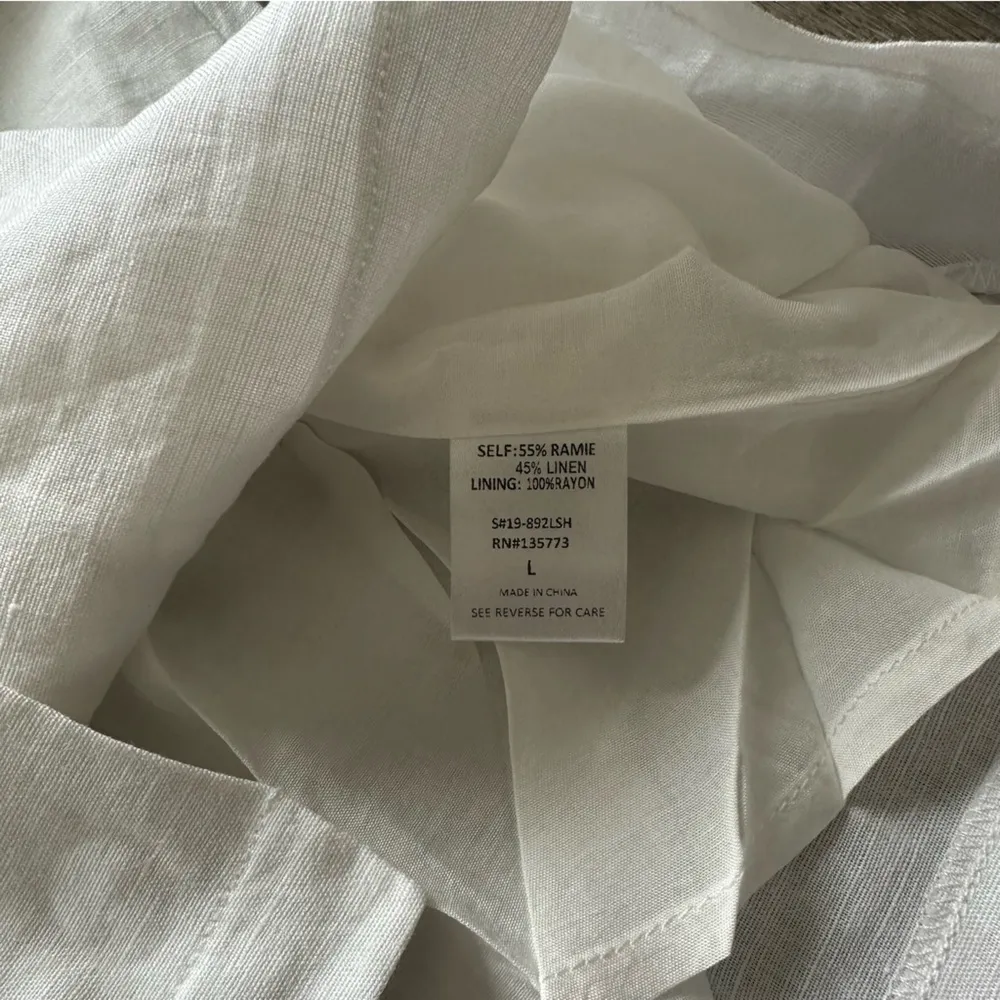 White Linen Button Up Skirt size Large Olivaceous NWT - Image 2