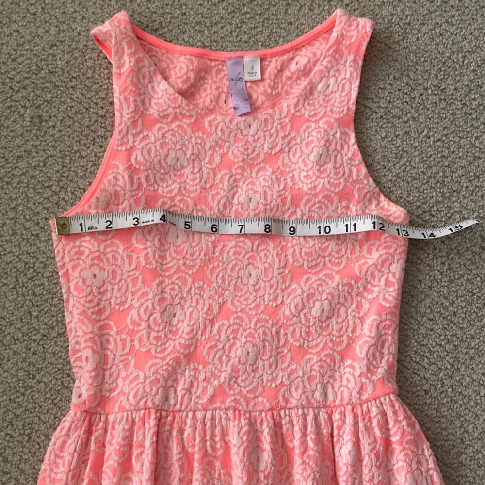 Alya Hot Pink and White Lacy Fit and Flare Pastel Brunch Dress Size Small EUC - Image 7