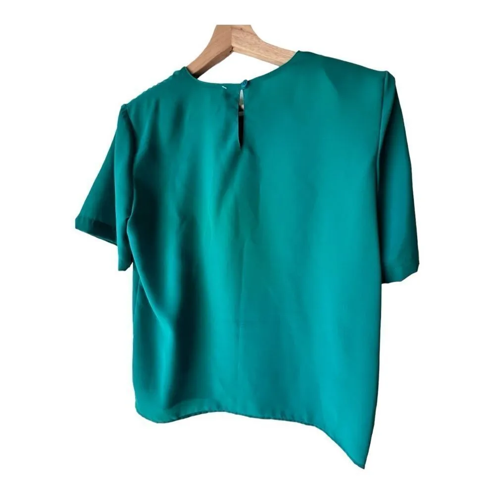 Women's Heritage Road short sleeve minimalist blouse soft top casual size XL. Green - Image 5