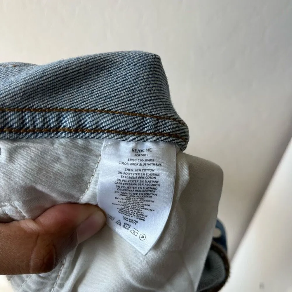 REDONE Denim Jeans 80’s Slim Straight‎ Distressed Blue Jeans Size 26 - Image 13