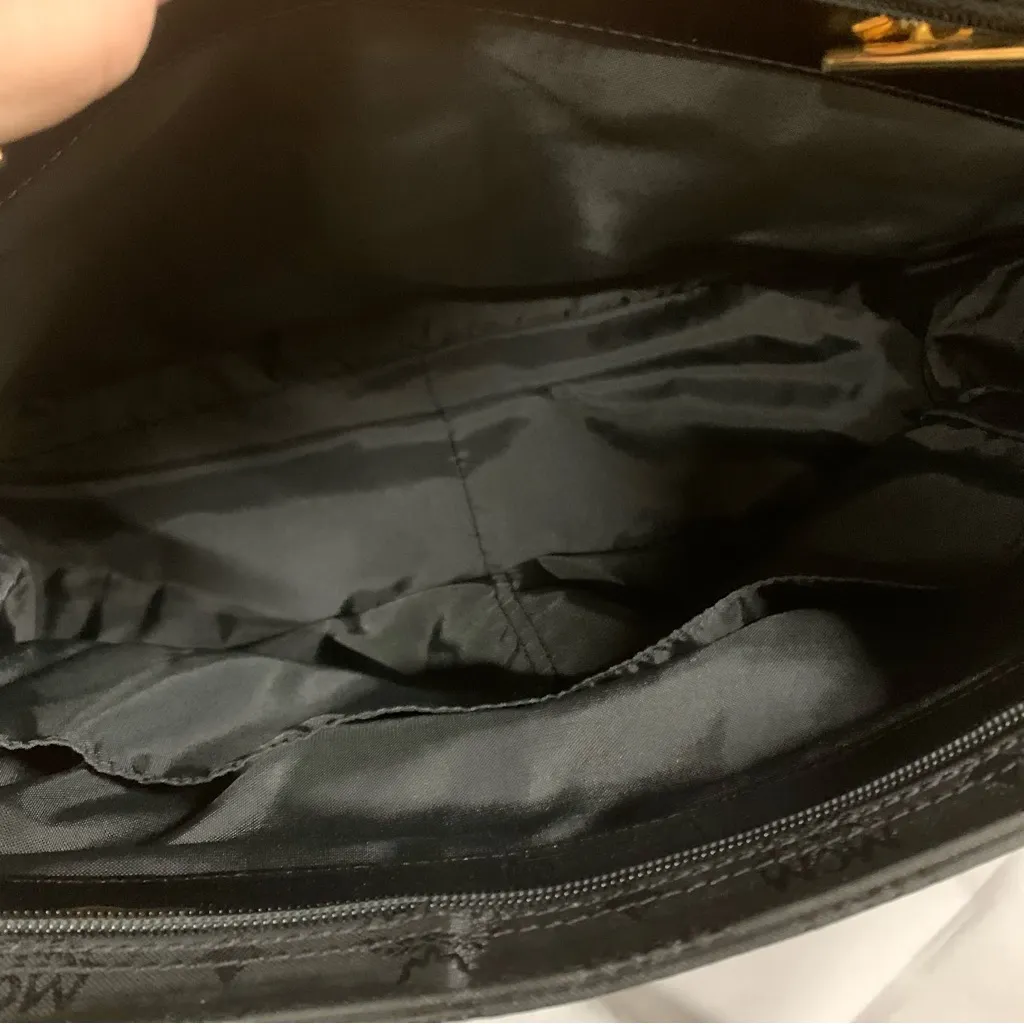 MCM SHOULDER BAG IN BLACK MONOGRAM VISETOS NYLON JACQUARD & LEATHER TOTE - Image 11