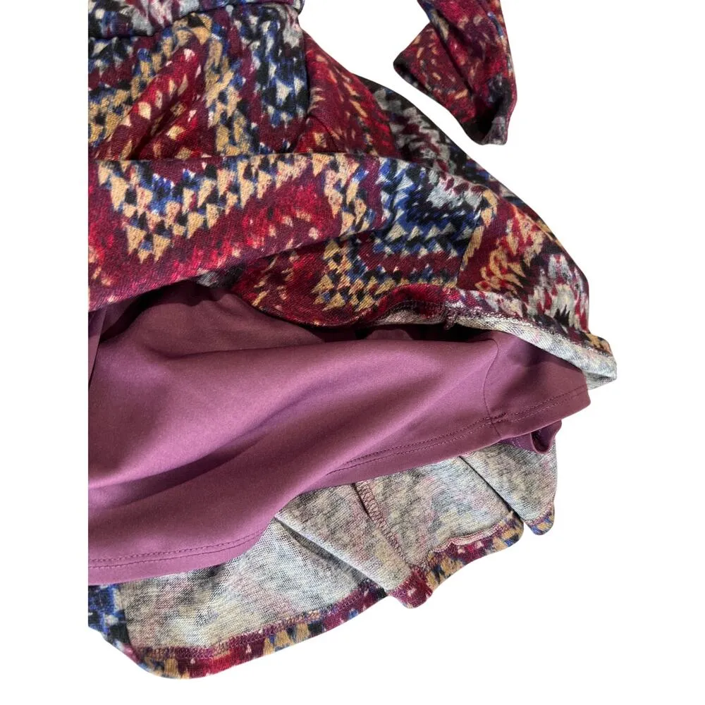 Lily Rose Stretch Fit and Flare Chevron Dress Junior Size S Western Boho Indie - Image 8